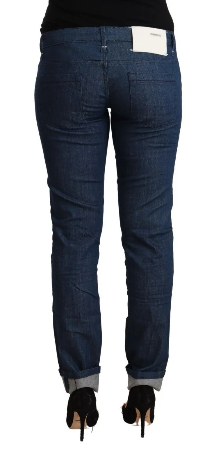 Acht  Cotton Low Waist Skinny  Folded Hem Women's Jeans