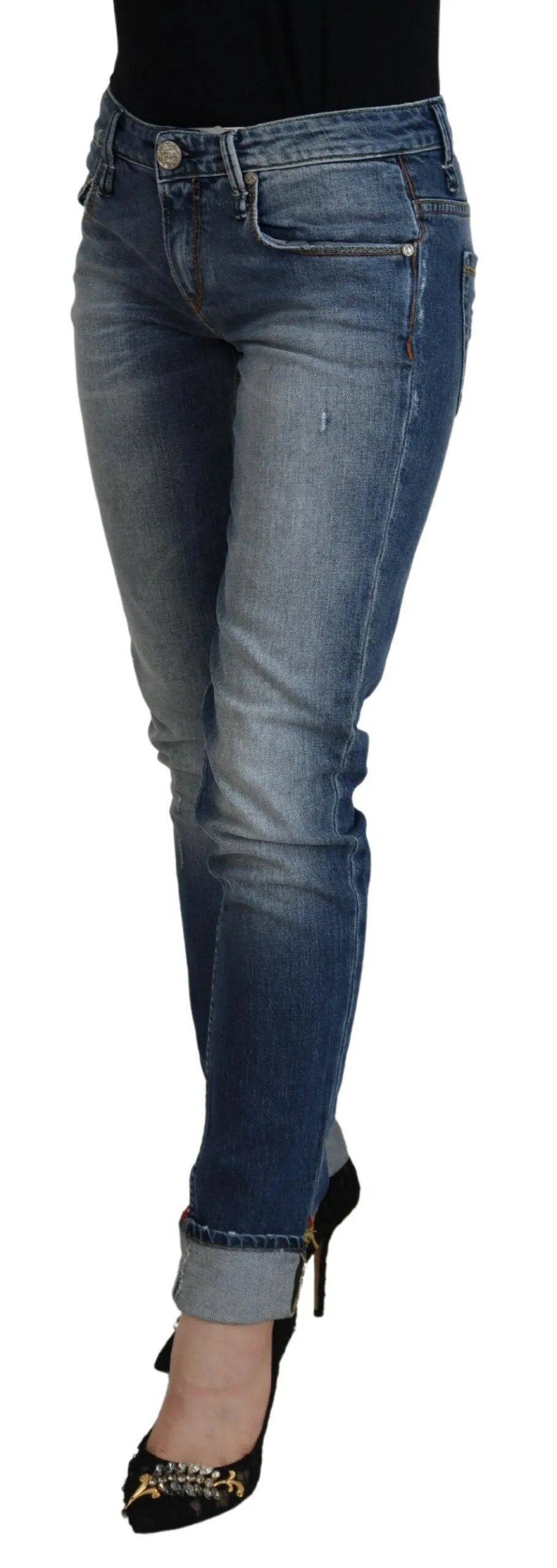 Acht  Washed Cotton Low Waist Women Casual Women's Jeans