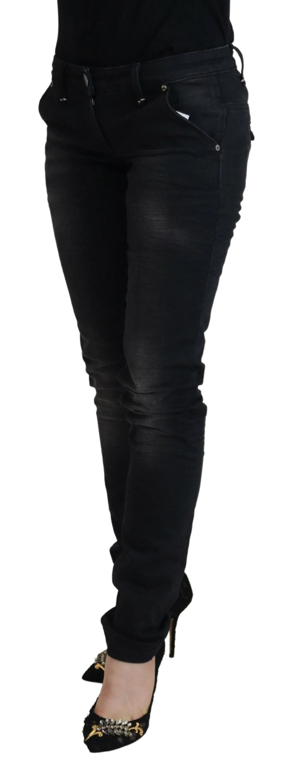 Acht  Washed Cotton Skinny Women Casual blue Women's Jeans