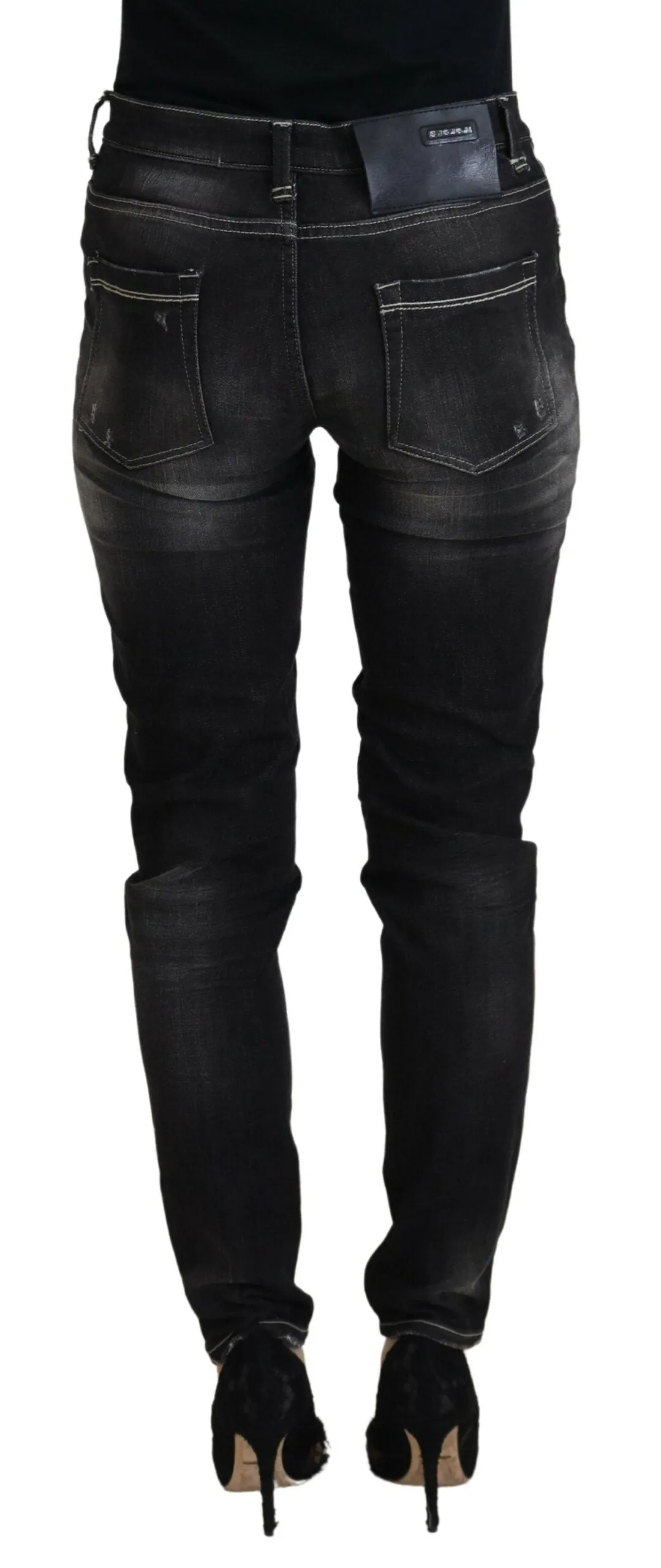 Acht  Washed Mid Waist Tape Women Casual blue Women's Jeans
