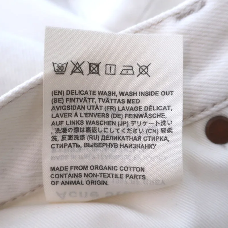 Acne Studios 1997 Frayed Patchwork Jeans Very Light Gray Denim Size 26