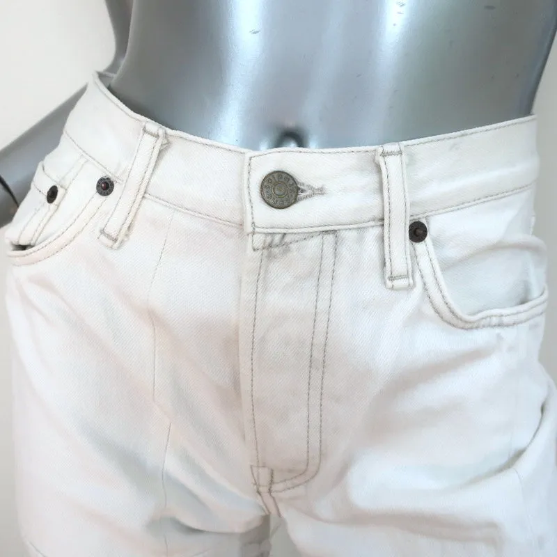 Acne Studios 1997 Frayed Patchwork Jeans Very Light Gray Denim Size 26