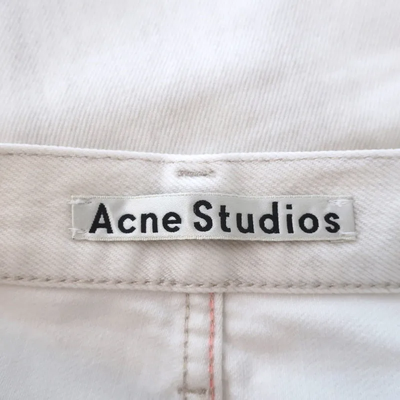 Acne Studios 1997 Frayed Patchwork Jeans Very Light Gray Denim Size 26