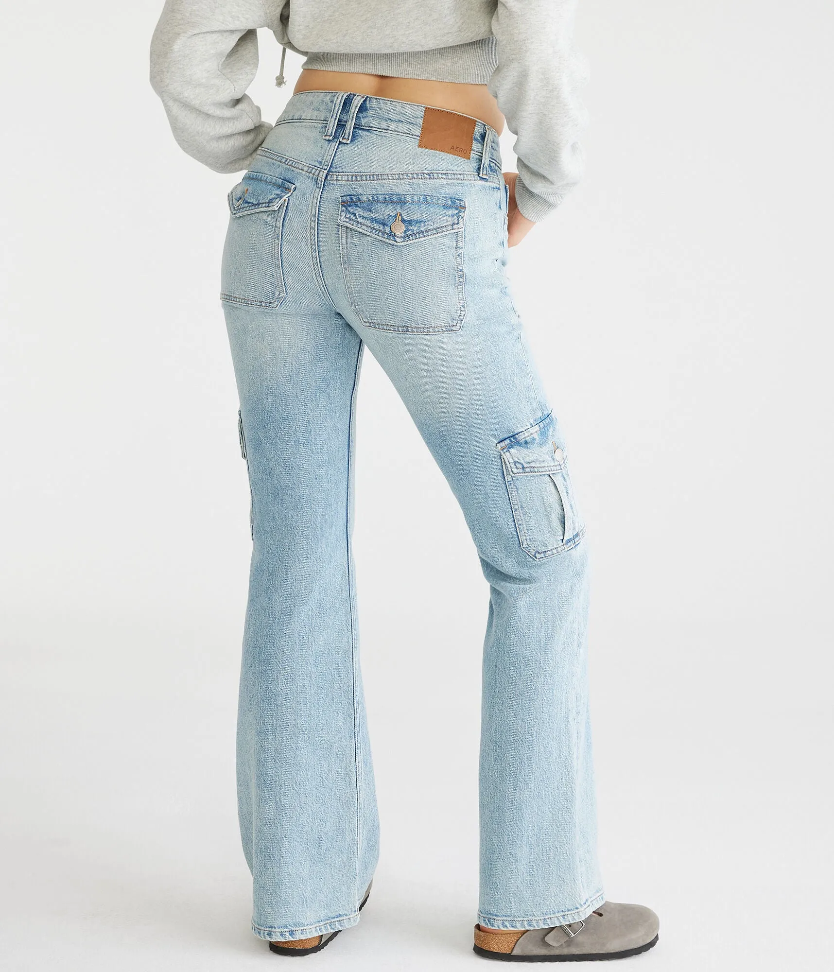 Aeropostale Flare Mid-Rise Cargo Jean