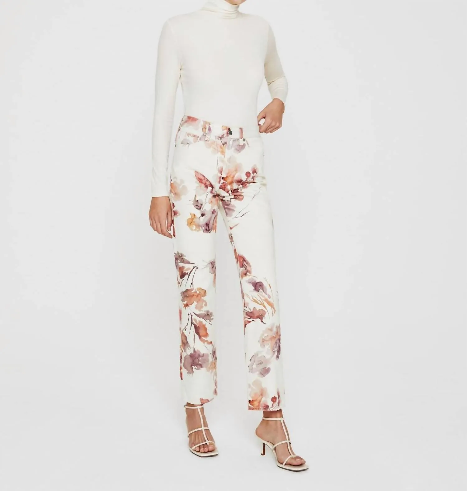Alexxis High-Rise Vintage Jeans In Wine Floral Neutral Multi
