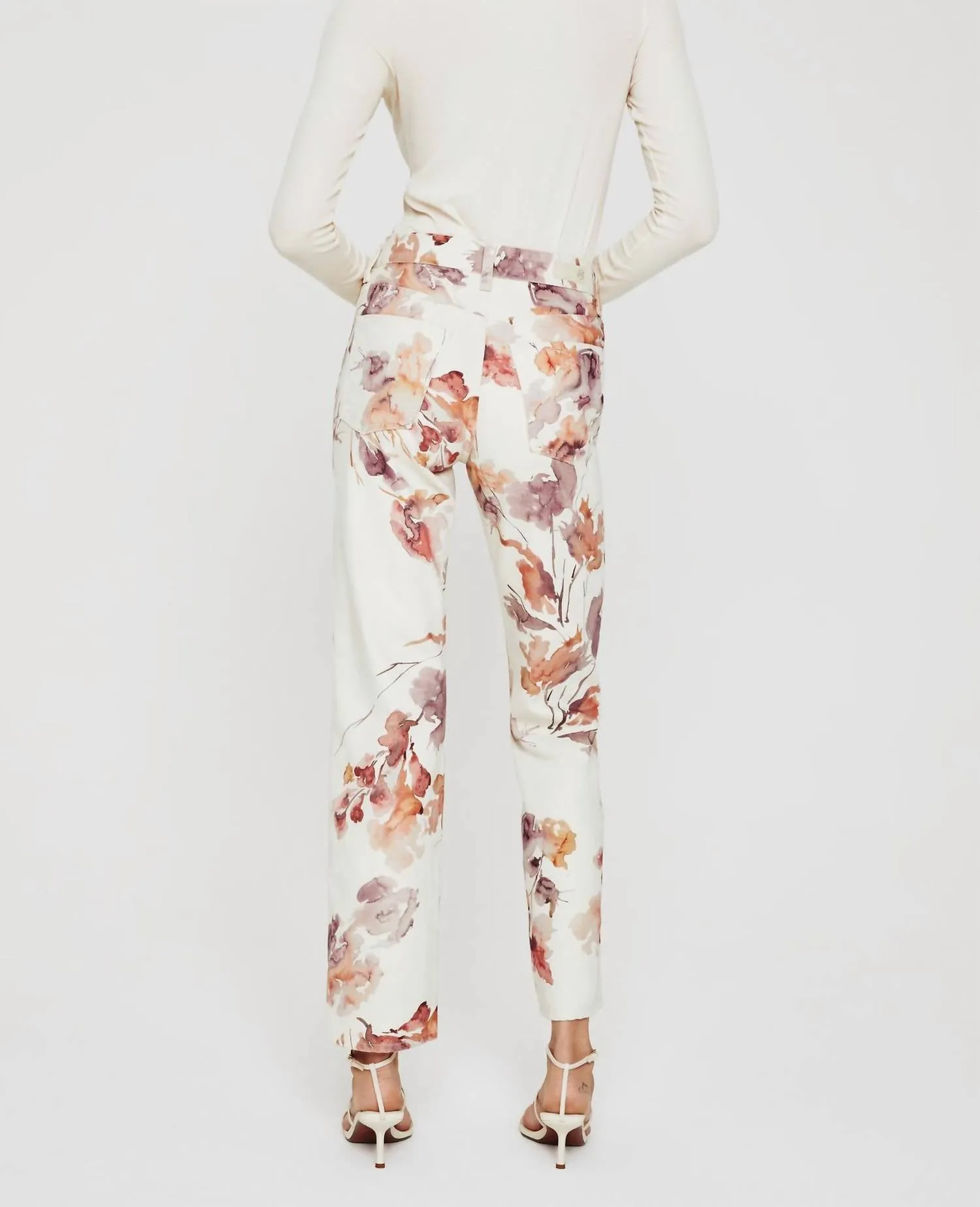 Alexxis High-Rise Vintage Jeans In Wine Floral Neutral Multi