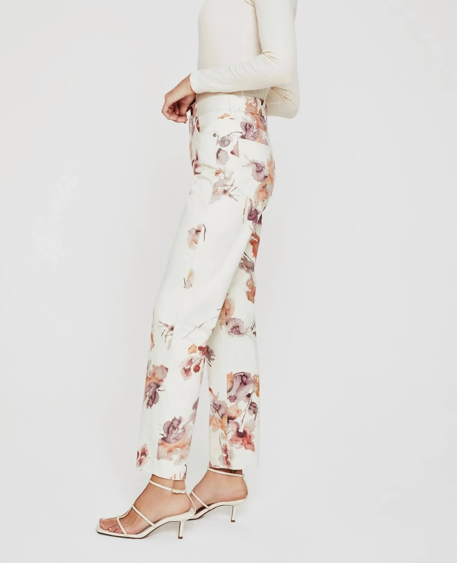 Alexxis High-Rise Vintage Jeans In Wine Floral Neutral Multi