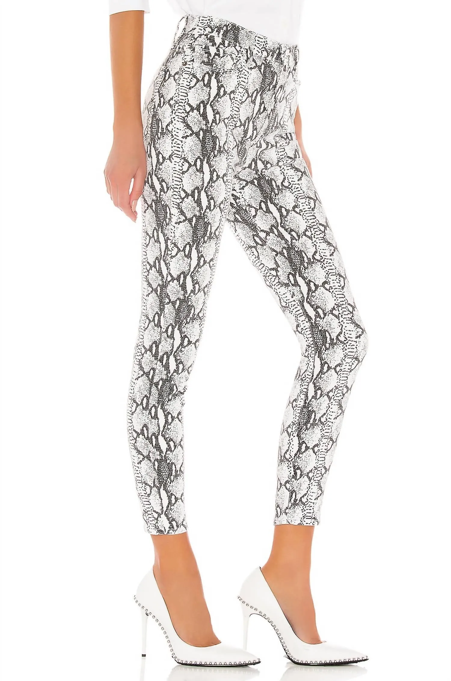 Ali High Rise Cigarette Pant In Gris Multi