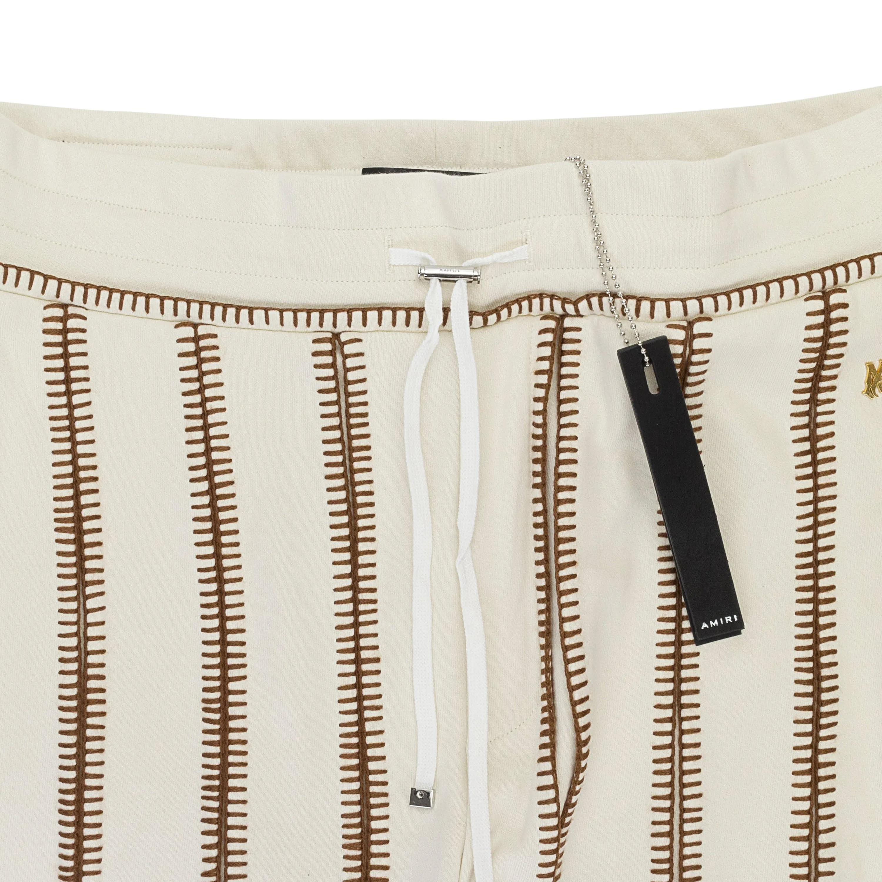 AMIRI STITCH FLARE COTTON ALABASTER TRACK PANTS
