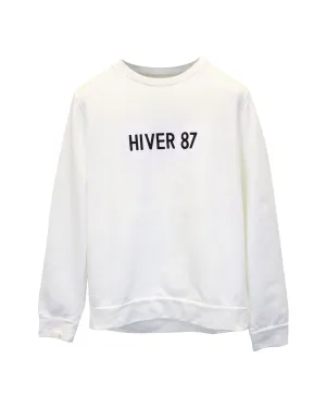 A.P.C "Hiver 87" Collection Logo Sweater in White Cotton