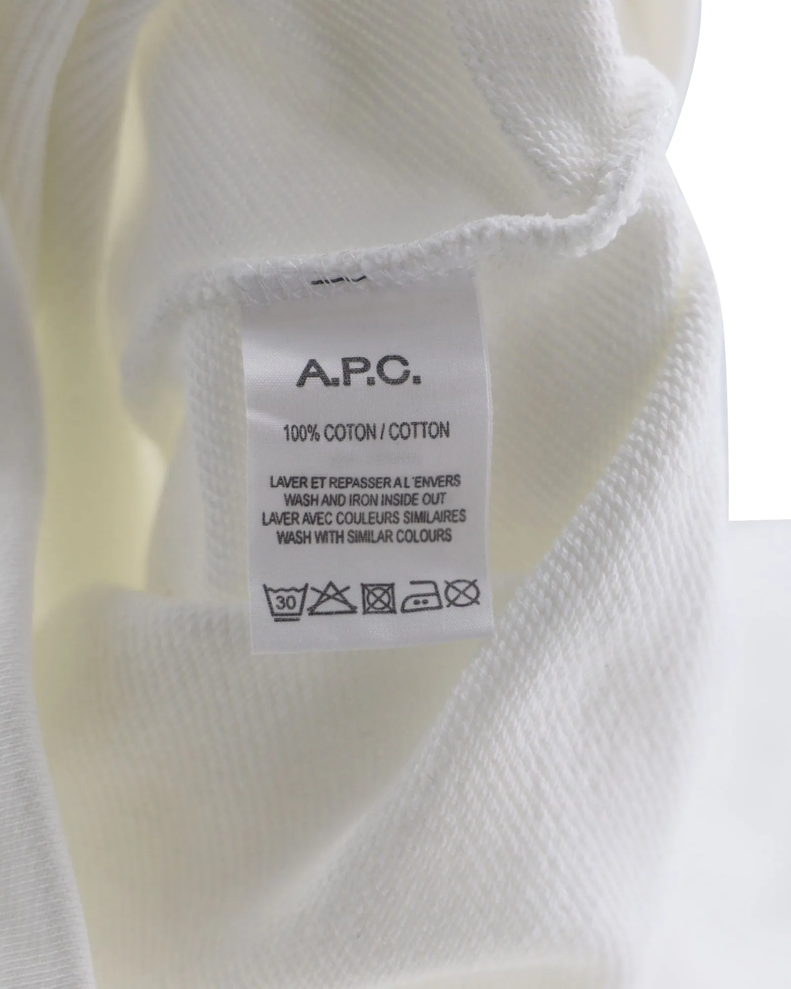 A.P.C "Hiver 87" Collection Logo Sweater in White Cotton