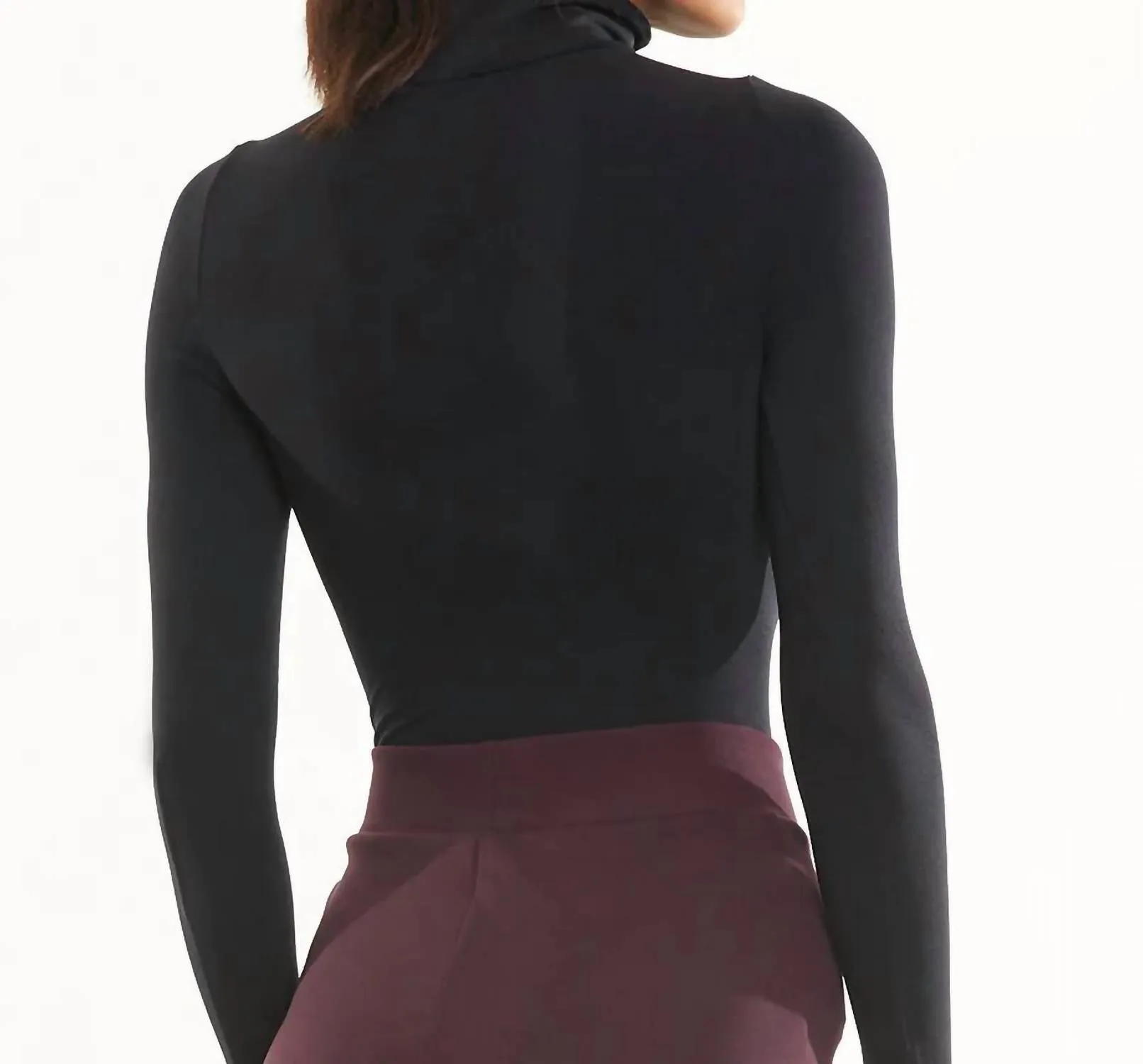 Ballet Long Sleeve Turtleneck Bodysuit In Black