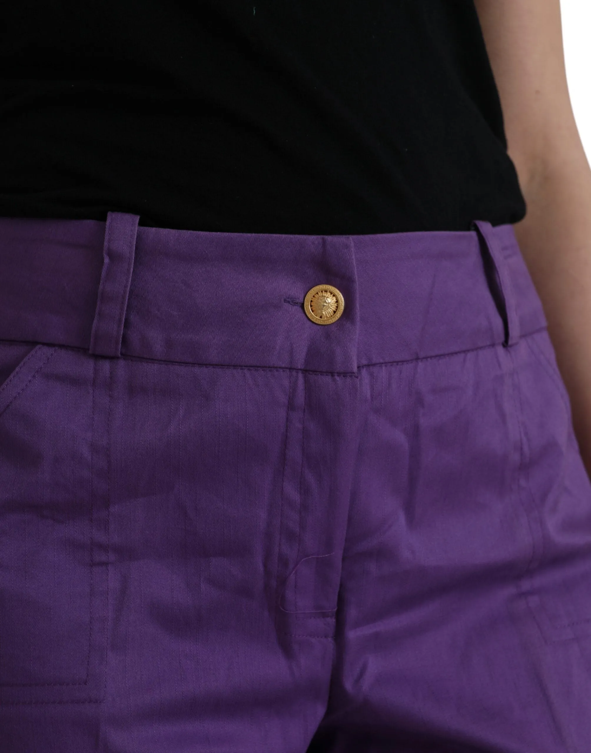 BENCIVENGA  Cotton MidWaist Straight Cropped Women's Pants