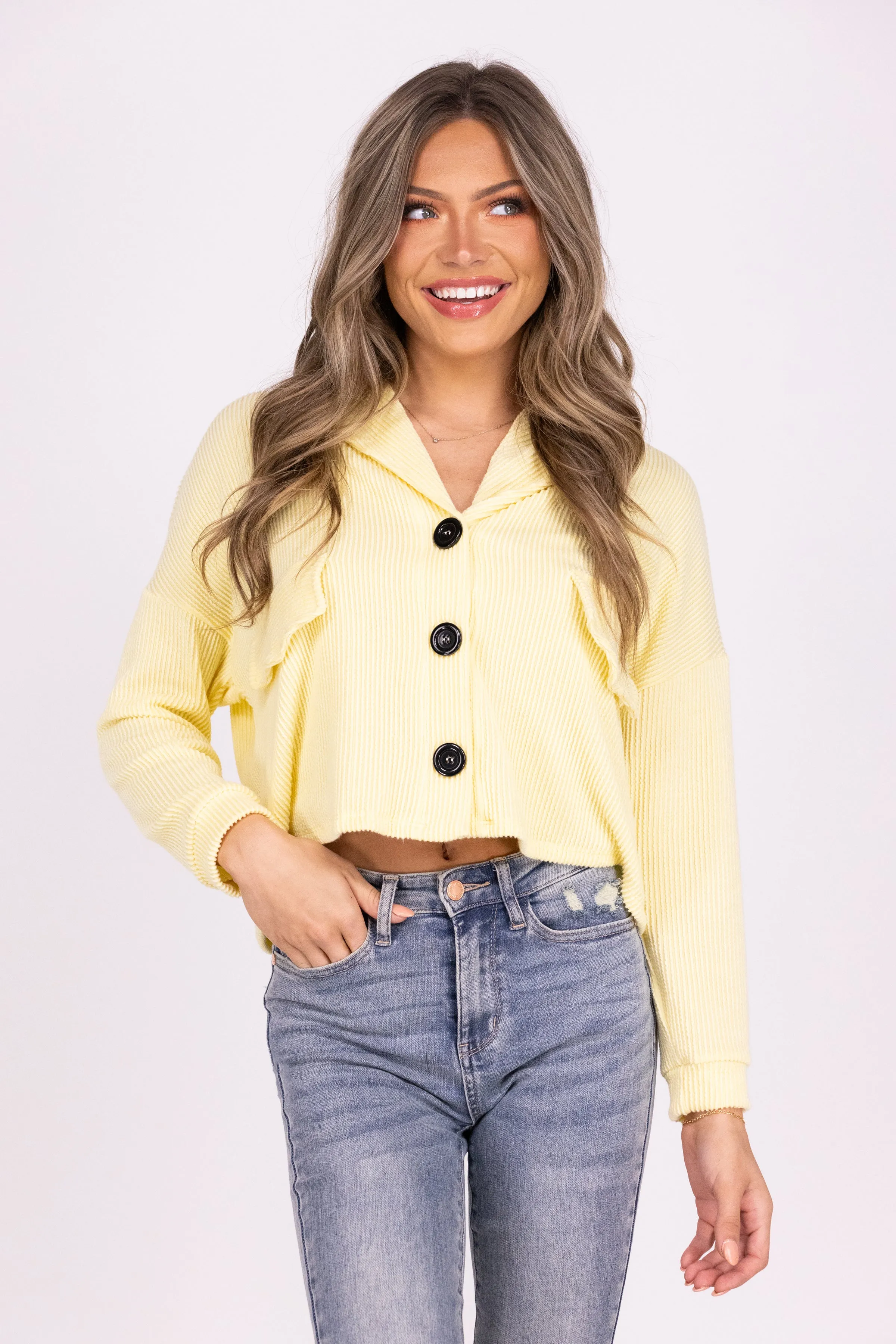 Better Now Women's Ribbed Cropped Shacket