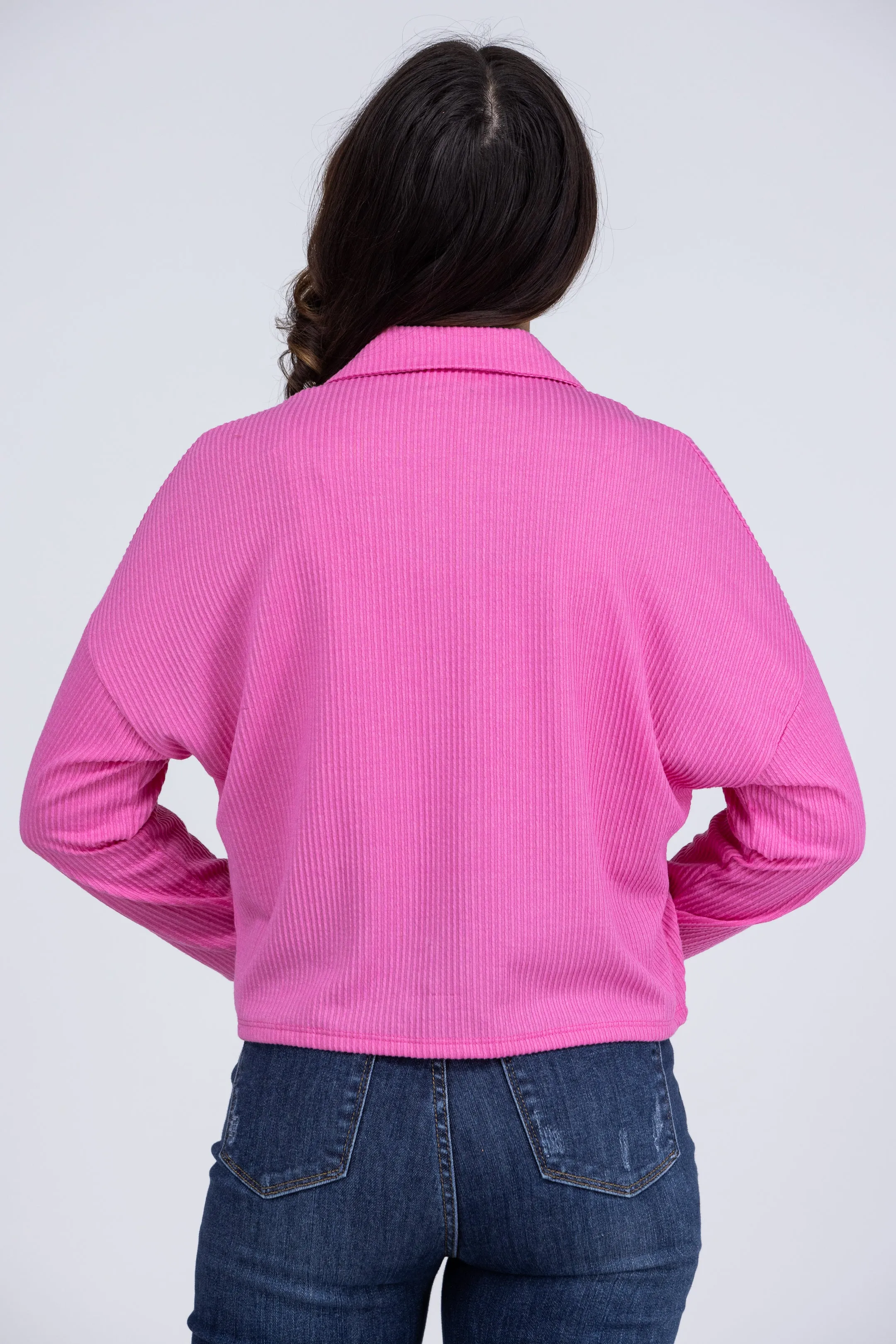 Better Now Women's Ribbed Cropped Shacket