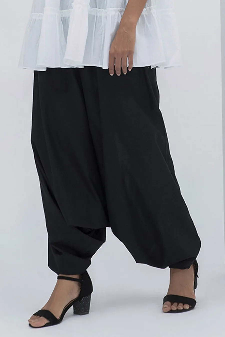 Black Zouave Drape Pant