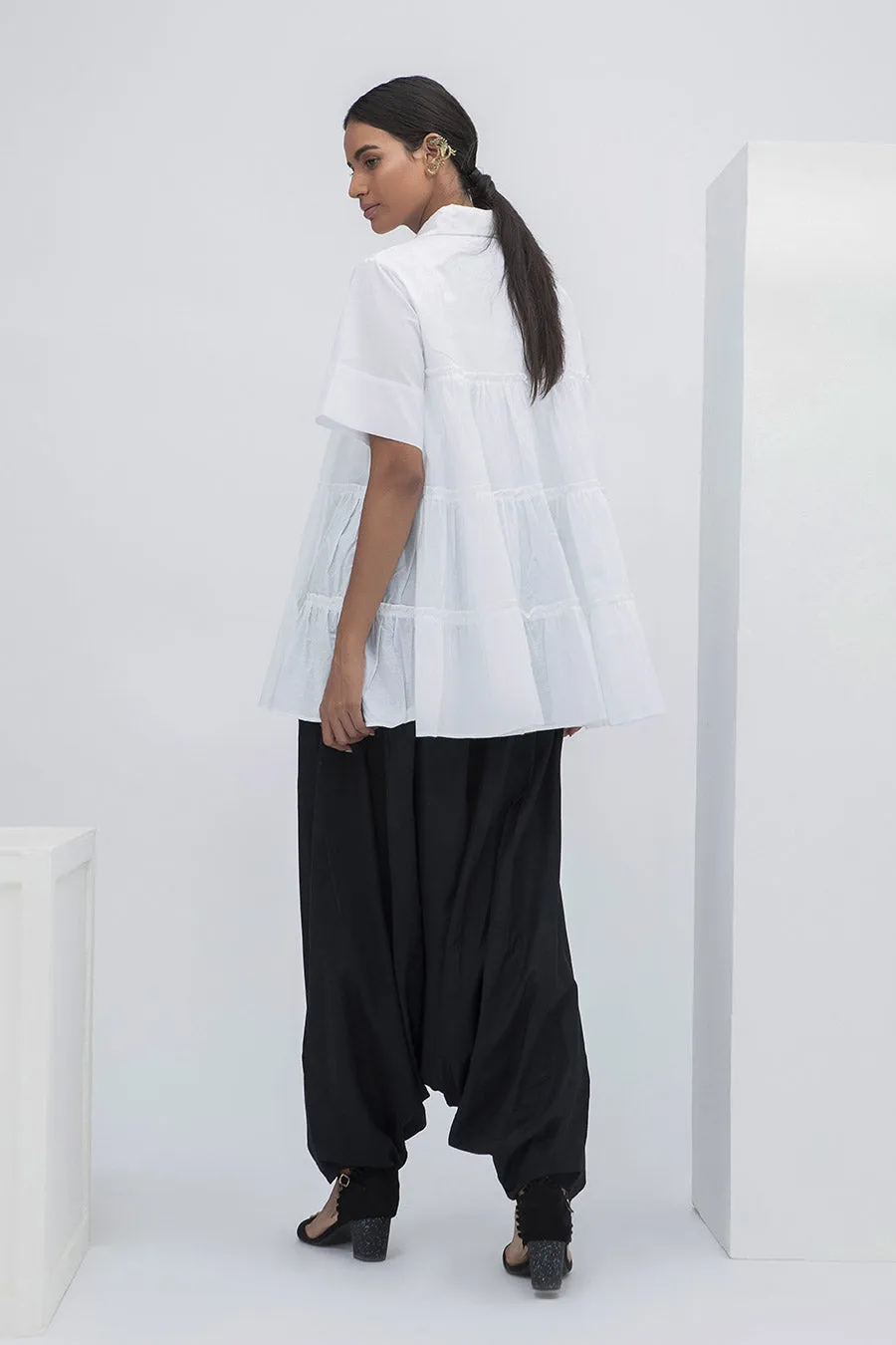 Black Zouave Drape Pant