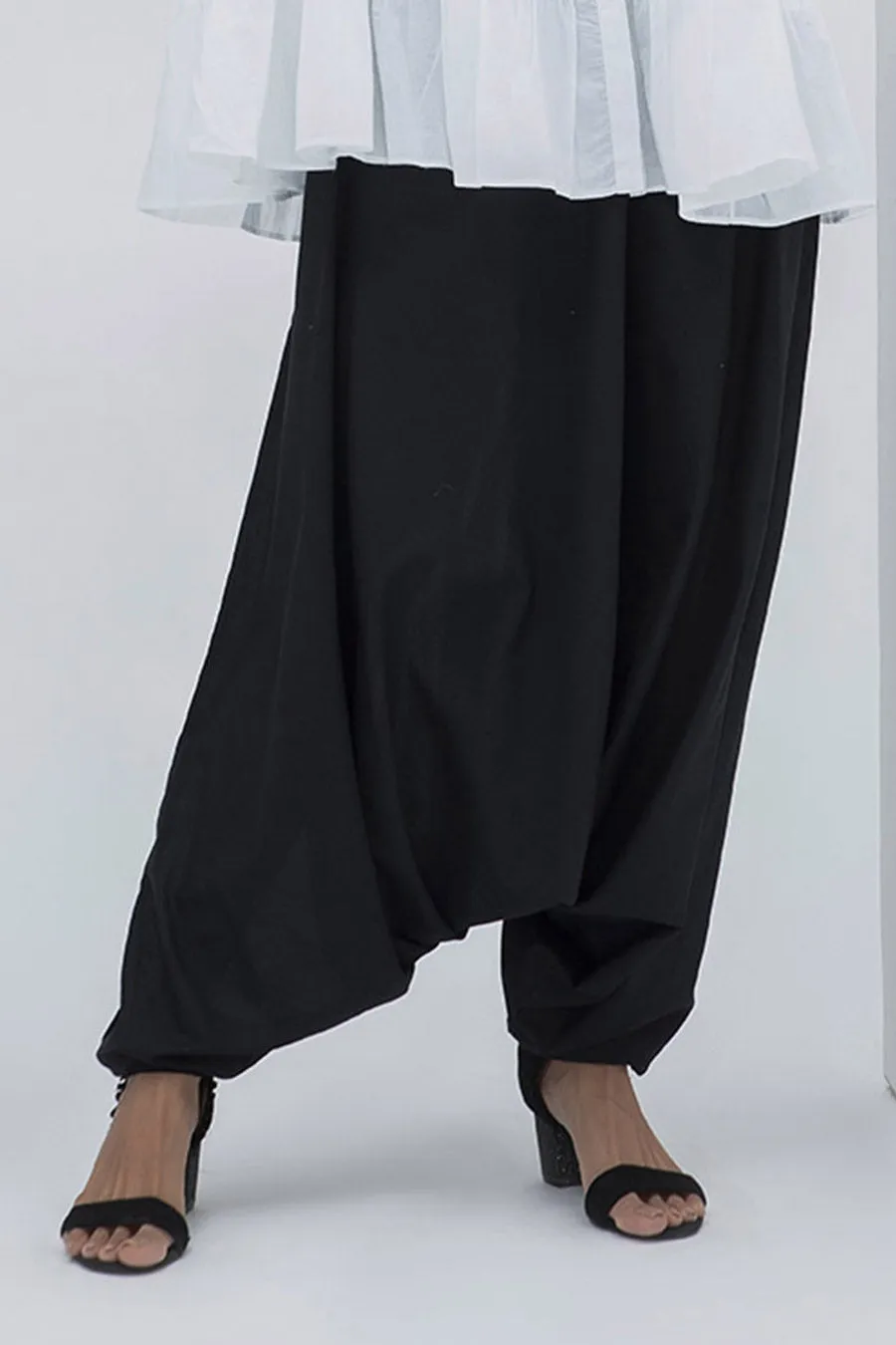 Black Zouave Drape Pant