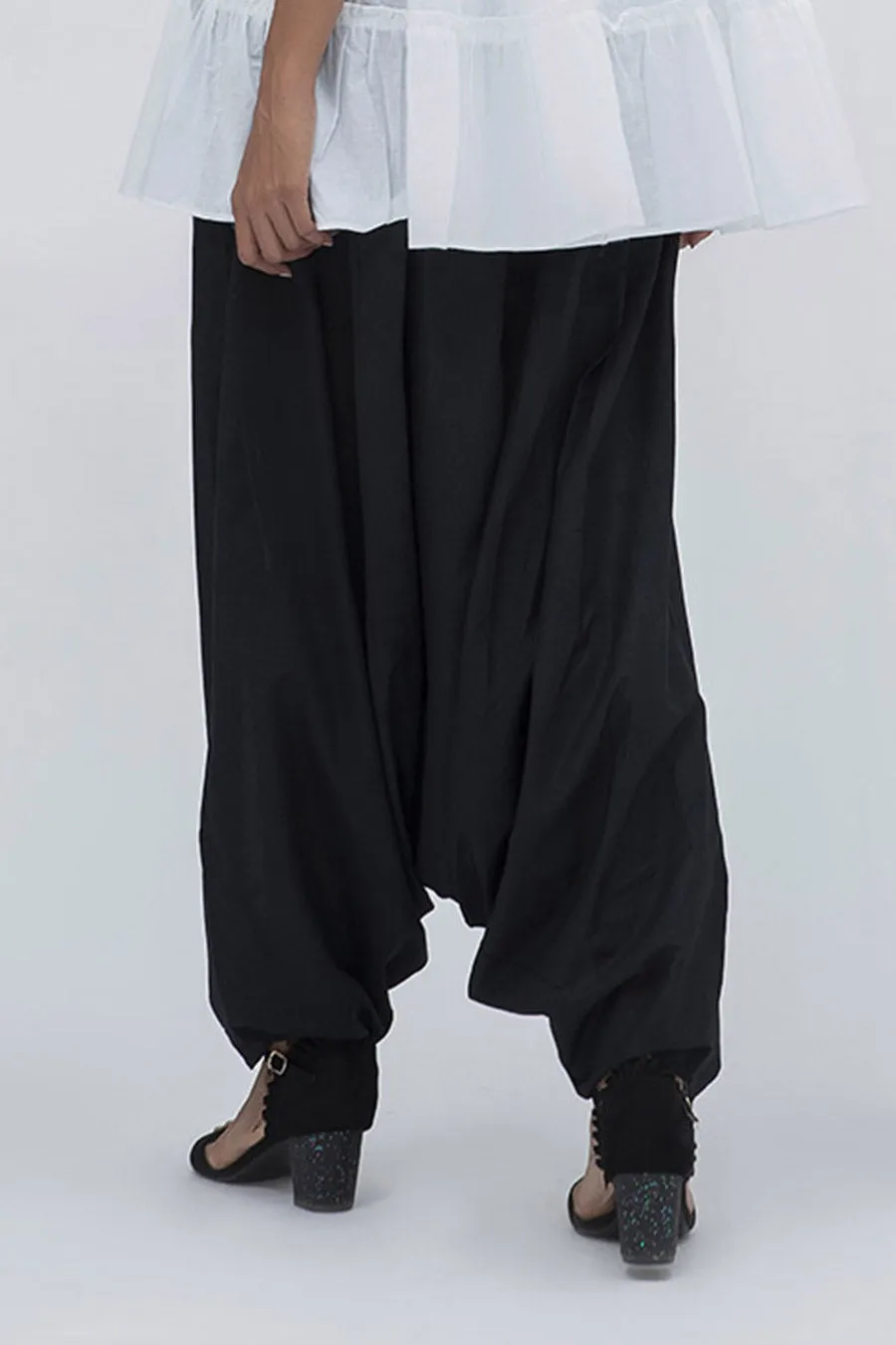 Black Zouave Drape Pant