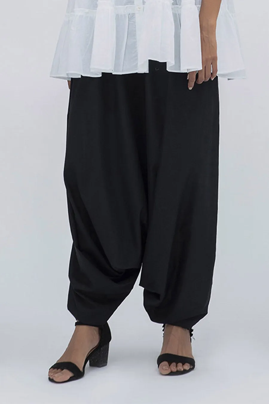 Black Zouave Drape Pant