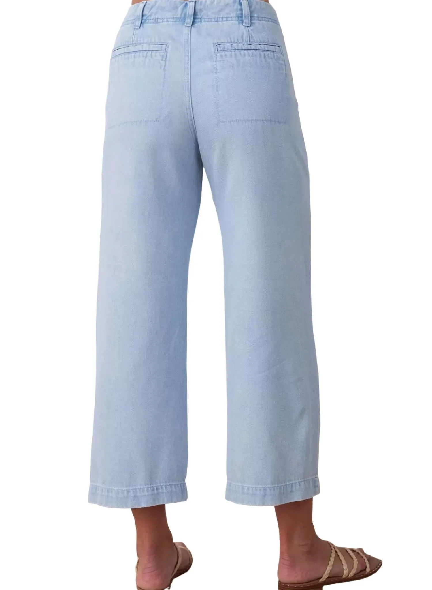 Blakely Utility Wide Leg Crop Pant In Sun Faded Wash