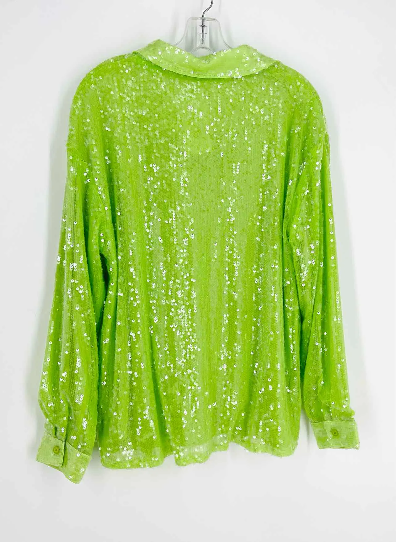 Blue Buttercup Size L Lime Green Sequined NEW Tops Blouse