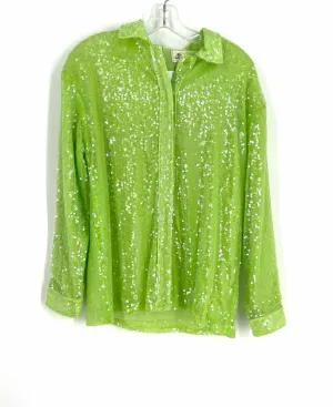 Blue Buttercup Size S Lime Green Sequined NEW Tops Blouse
