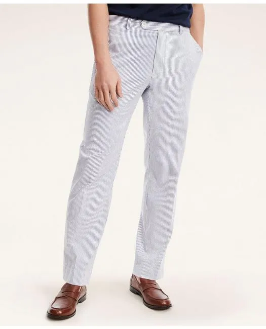 Brooks Brothers Men's Big & Tall Cotton Seersucker Pants Blue Brooks Brothers