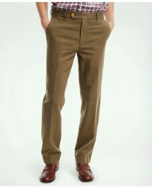 Brooks Brothers Men's Clark Straight-Fit Stretch Cotton Linen Chino Pants Olive Brooks Brothers