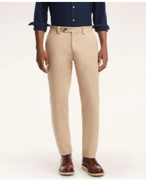 Brooks Brothers Men's Clark Straight-Fit Stretch Flannel Lined Chino Pants Light Beige Brooks Brothers