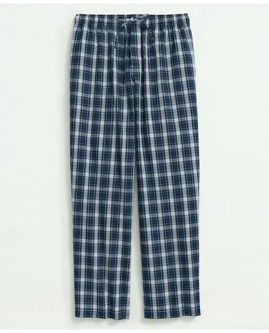 Brooks Brothers Men's Cotton Broadcloth Tartan Lounge Pants White Brooks Brothers