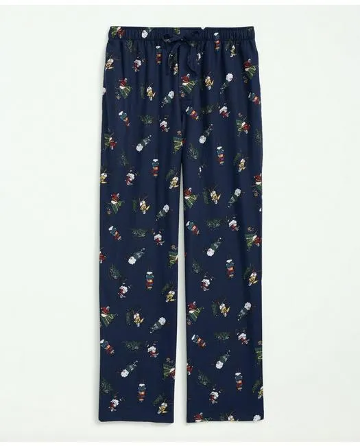 Brooks Brothers Men's Cotton Flannel Holiday Henry Lounge Pants Navy Brooks Brothers