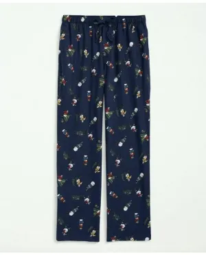 Brooks Brothers Men's Cotton Flannel Holiday Henry Lounge Pants Navy Brooks Brothers