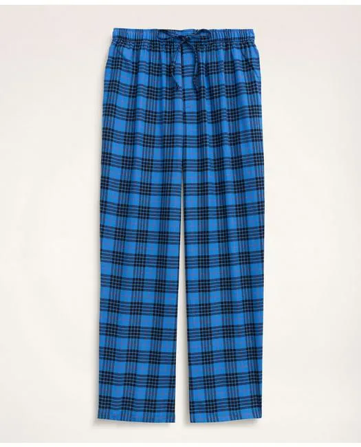 Brooks Brothers Men's Cotton Flannel Tartan Lounge Pants Blue Brooks Brothers