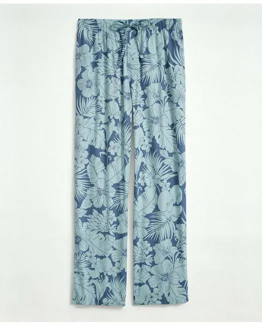 Brooks Brothers Men's Cotton Poplin Floral Lounge Pants Turquoise Brooks Brothers