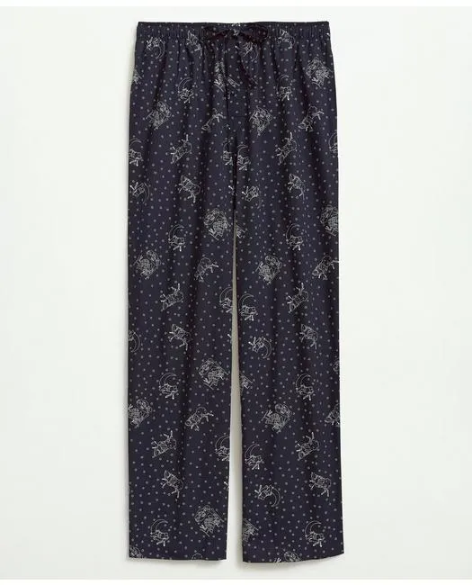 Brooks Brothers Men's Cotton Poplin Henry Print Lounge Pants Navy Brooks Brothers