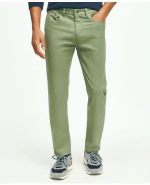 Brooks Brothers Men's Five-Pocket Stretch Cotton Garment Dyed Pants Green Brooks Brothers