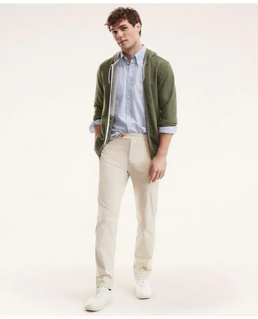 Brooks Brothers Men's Milano Slim-Fit Stretch Supima Cotton Washed Chino Pants Natural Brooks Brothers