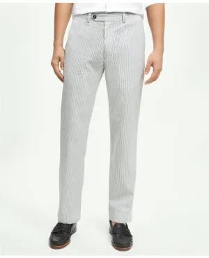 Brooks Brothers Men's Milano Slim-Fit Washed Stretch Cotton Seersucker Pants Grey Brooks Brothers