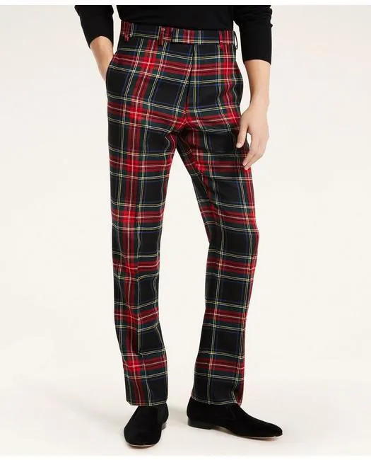 Brooks Brothers Men's Regent Fit Tartan Tuxedo Pants Red Brooks Brothers