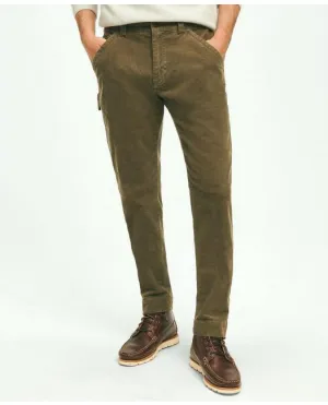 Brooks Brothers Men's Slim Fit Stretch Cotton Corduroy Carpenter Pants Olive Brooks Brothers