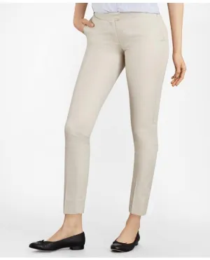 Brooks Brothers Women's Flat-Front Stretch Advantage Chino Pants Stone Brooks Brothers