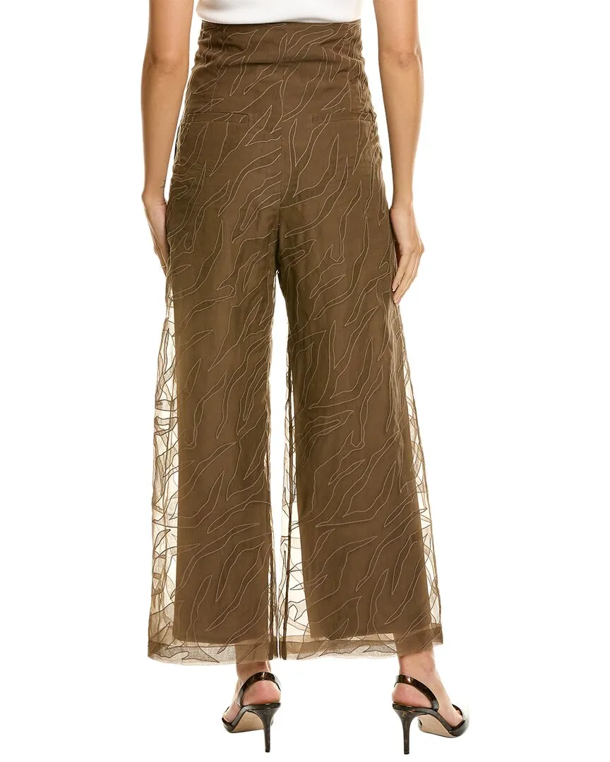 Brunello Cucinelli Embroidered Silk Pant