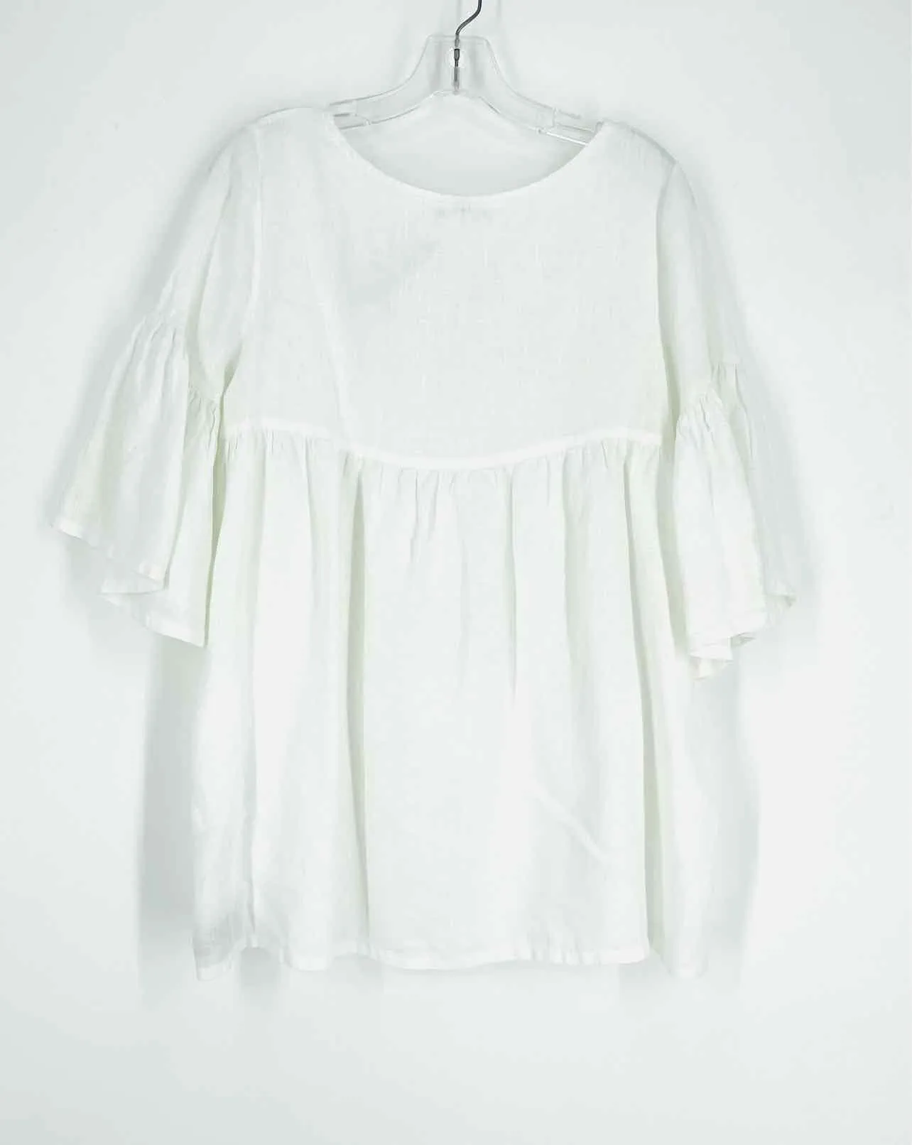 Bryn Walker Size XXS White Bell Sleeves Linen Tops Top-3/4 Sleeve