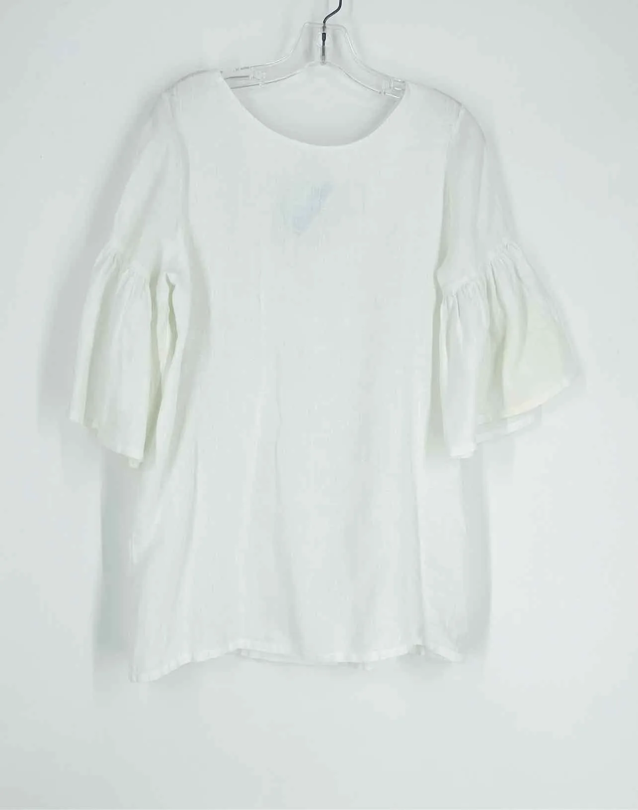 Bryn Walker Size XXS White Bell Sleeves Linen Tops Top-3/4 Sleeve