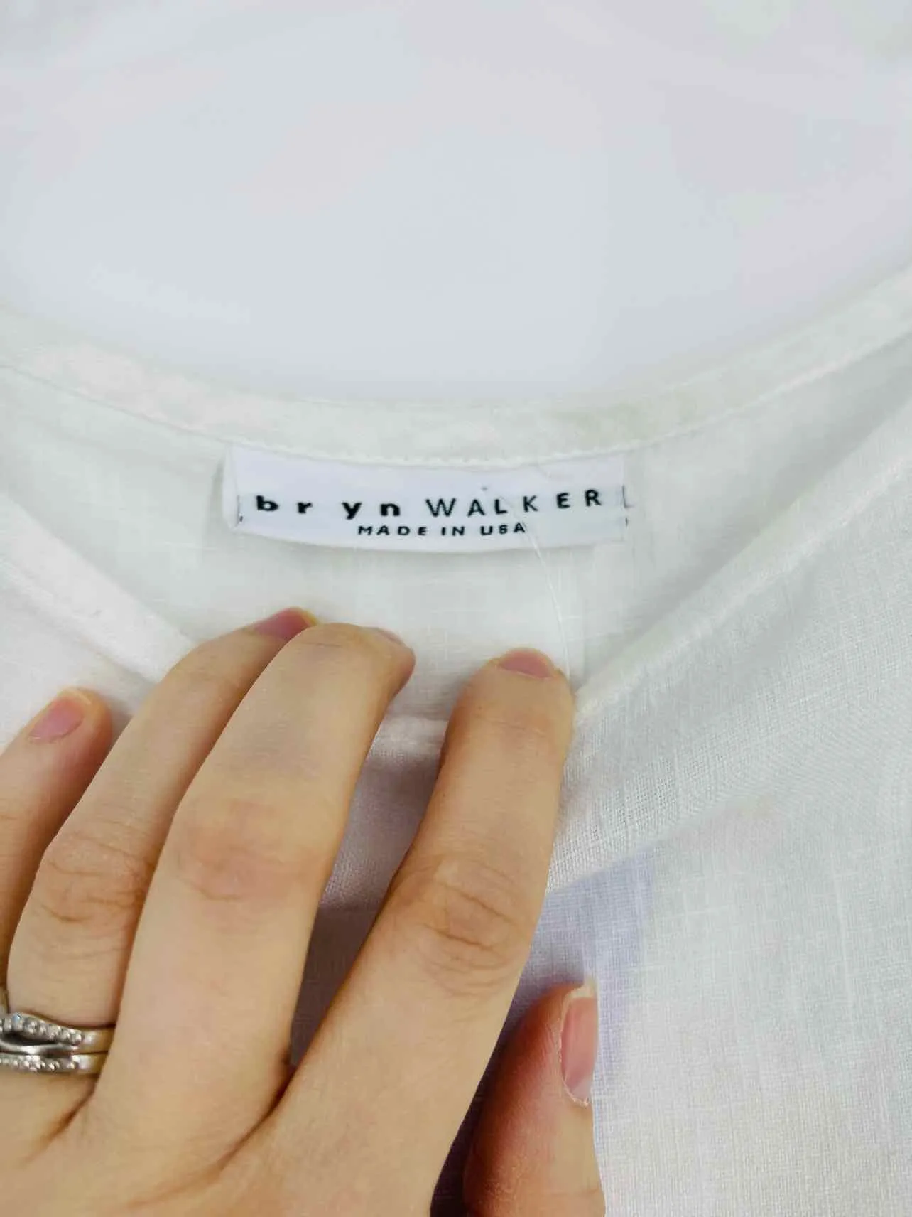 Bryn Walker Size XXS White Bell Sleeves Linen Tops Top-3/4 Sleeve