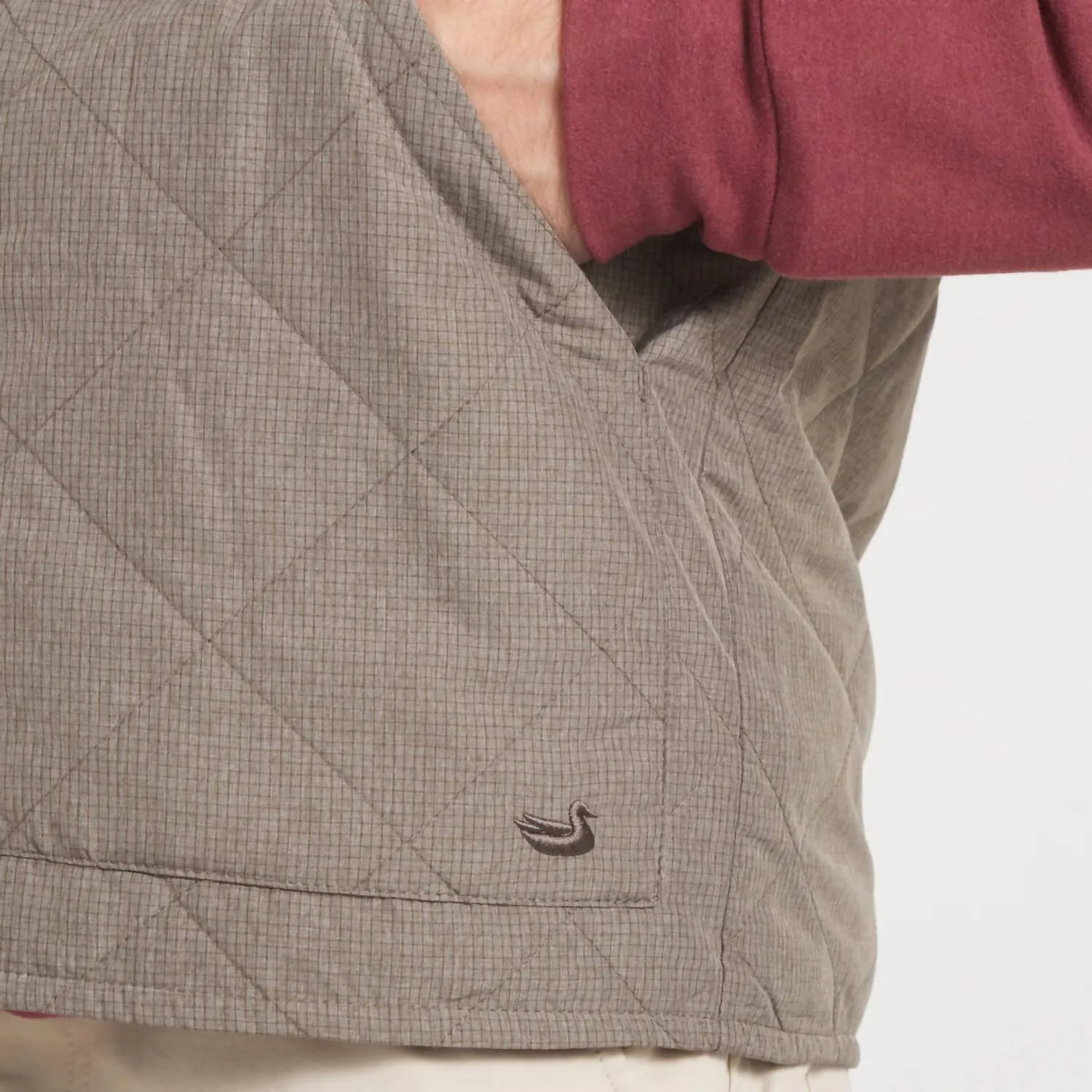 Bryson Ripstop Quilted Vest In Stone Brown