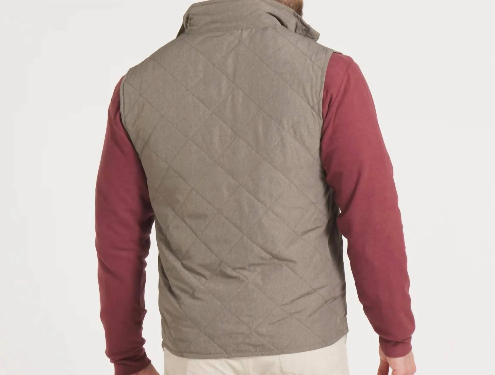 Bryson Ripstop Quilted Vest In Stone Brown