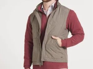 Bryson Ripstop Quilted Vest In Stone Brown