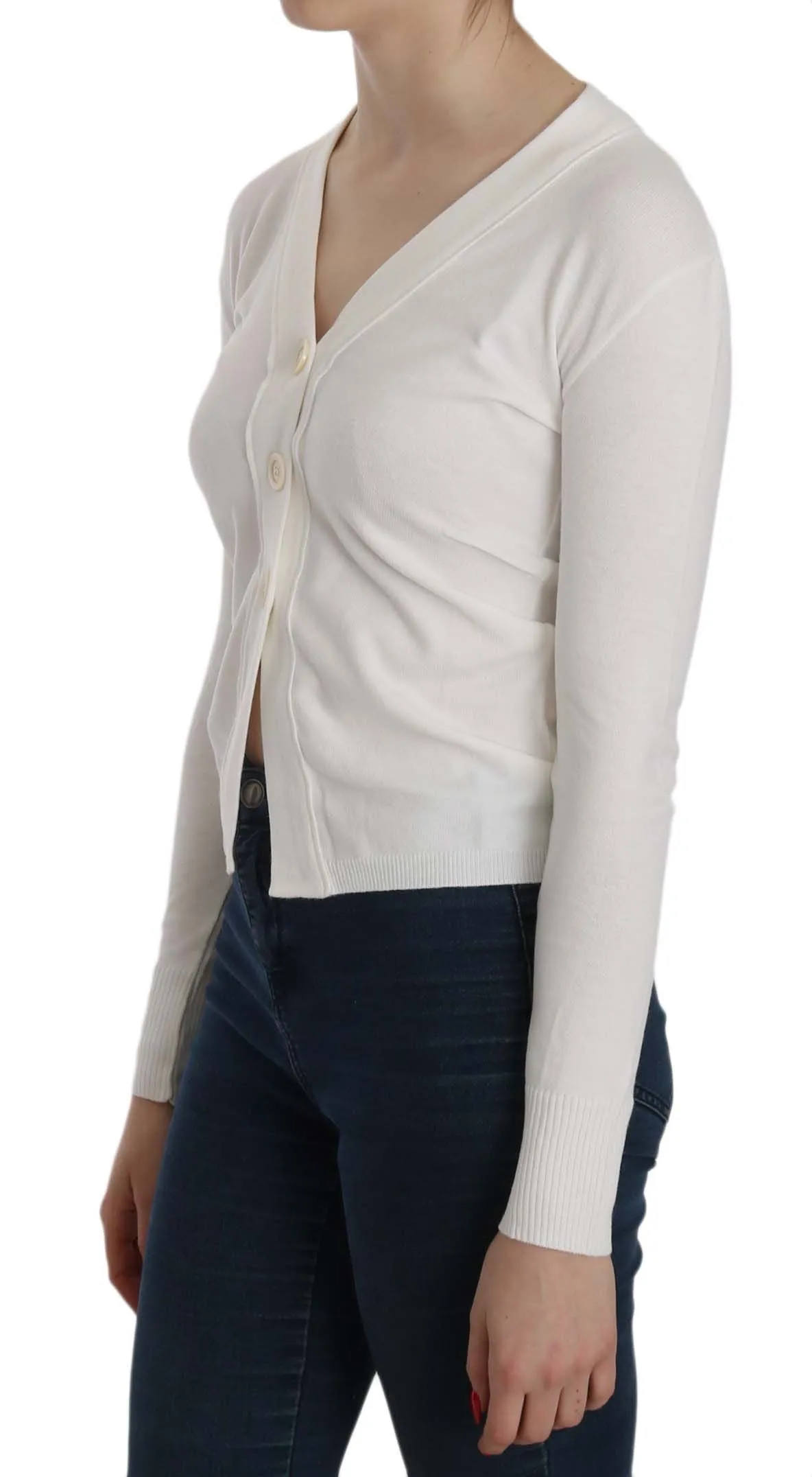 BYBLOS  V-neck Long Sleeve Cropped Cardigan Tops Women's Sweater